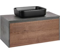 База под накладную раковину VINCEA Mesa 1000 подвесная, 1 выкатной/1 скрытый ящик soft close, T.Oak + Beton VMC-2MS100TB