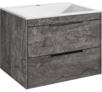 База под раковину VINCEA Chiara 2D 600 подвесная, 2 выкатных ящика soft-close, G.Stone VMC-2C2600GS