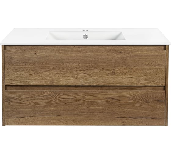 База под раковину VINCEA Gio 1000 подвесная, 2 выкатных ящика soft-close, T.Oak VMC-2G100TO 1