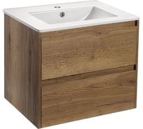 База под раковину VINCEA Gio 600 подвесная, 2 выкатных ящика soft-close, T.Oak VMC-2G600TO