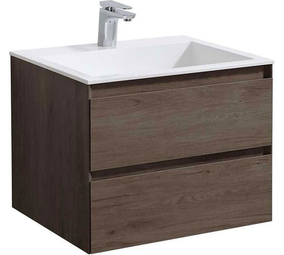 База под раковину VINCEA Luka 600 подвесная, 2 выкатных ящика soft-close, R.Oak VMC-2L600RO 1