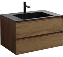 База под раковину VINCEA Luka 800 подвесная, 2 выкатных ящика soft-close, T.Oak VMC-2L800TO