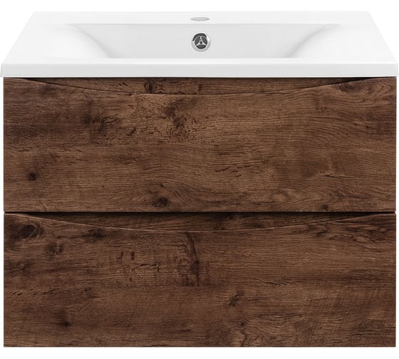 База под раковину VINCEA Mia 600 подвесная, 2 выкатных ящика soft close, R.Wood VMC-2MA600RW 1