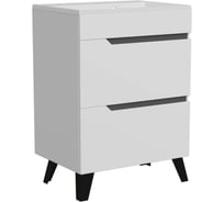 Тумба для ванной MIXLINE ОРИОН-60 2 ящика белый/графит под раковину ЛАЙН 60 мебельный ПВХ 557278