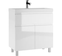 Тумба Домино под умывальник UNIT 80 Graffo белый глянец В1 DGr2425T