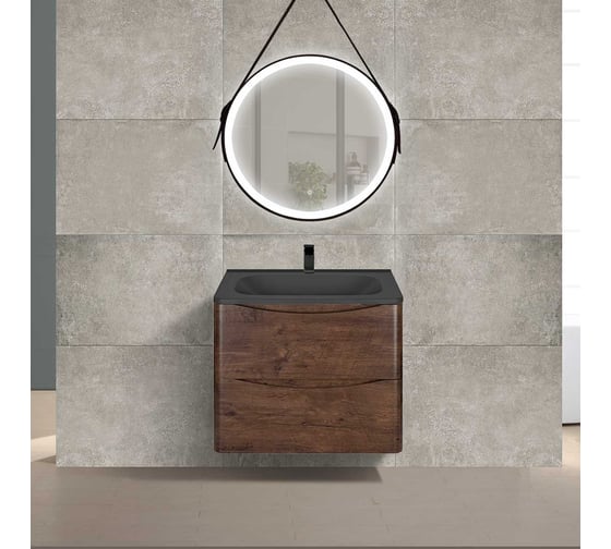 База под раковину VINCEA Paola 600 подвесная, 2 выкатных ящика soft close, R.Wood. VMC-2P600RW 1
