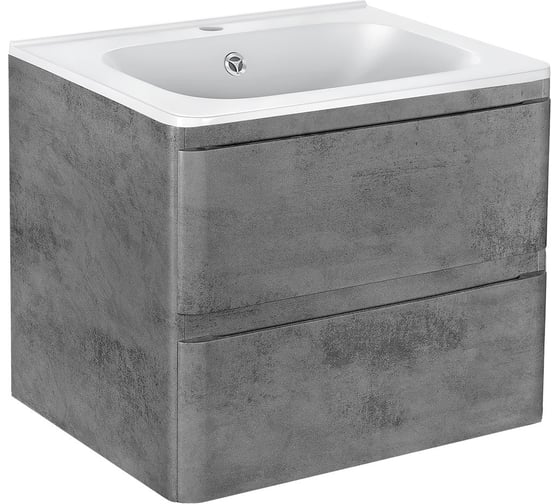База под раковину VINCEA Vico 600 подвесная, 2 выкатных ящика soft close, Beton. VMC-2V600BT 1