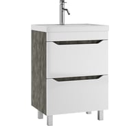 Тумба под умывальник Айсберг UNIT 60 Ева с двумя ящиками В2 Бетон DA5915T