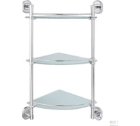 Полка для ванной комнаты Rainsberg угловая/стеклянная 3 ярусная настенная хром RG1118-3