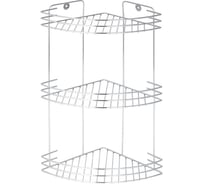 Полка настенная Delphinium 3-ярусная угловая W2672C, хром 101025