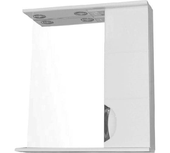 Зеркало-шкаф Loranto Стиль Соло-70 правое, с фрезеровкой, 700х820х160 CS00058917 1