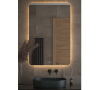 Зеркало с LED-подсветкой DEFESTO 80x120 см, Сенсорный выключатель, Теплый белый свет OPTI DF 2820S