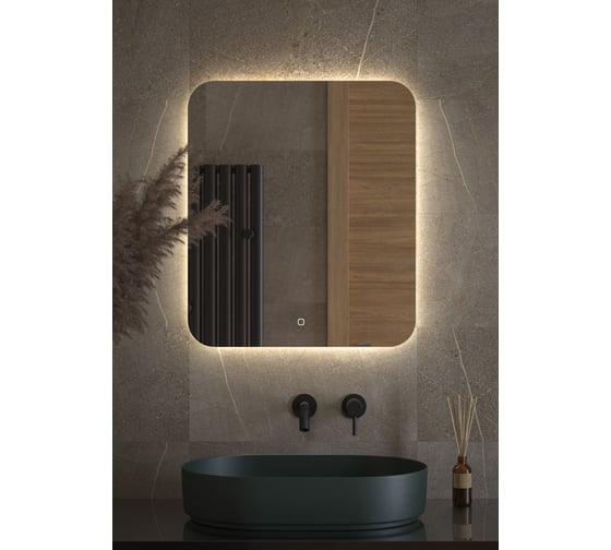 Зеркало с LED-подсветкой DEFESTO 60x70 см, Сенсорный выключатель, Нейтральный белый свет OPTI DF 2806S 1