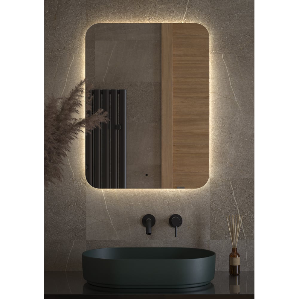 Зеркало с LED-подсветкой DEFESTO 60x80 см, ИК - выключатель ...