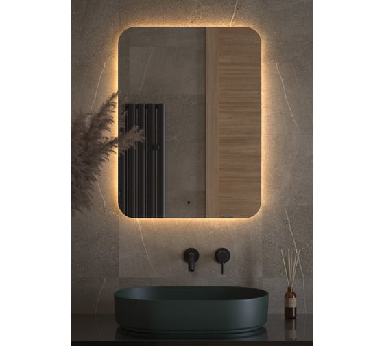 Зеркало с LED-подсветкой DEFESTO 60x80 см, ИК - выключатель, Теплый белый свет OPTI DF 2817R 1