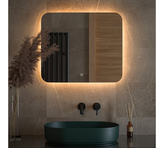 Зеркало с LED-подсветкой DEFESTO 70x60 см, Сенсорный выключатель, Теплый белый свет OPTI DF 2816SH 1