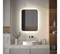 Зеркало с окантовкой и LED-подсветкой DEFESTO 25W, 60x80 см, ИК - выключатель, Нейтральный белый свет AURA DF 2967R