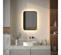 Зеркало с окантовкой и LED-подсветкой DEFESTO 21W, 50x70 см, ИК - выключатель, Теплый белый свет AURA DF 2974R