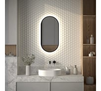 Зеркало с окантовкой и LED-подсветкой DEFESTO 20W, 40x80 см, ИК - выключатель, Нейтральный белый свет AURA DF 2922R