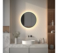 Зеркало с окантовкой и LED-подсветкой DEFESTO 15W, 60 см, Сенсорный выключатель, Теплый белый свет AURA DF 2993S