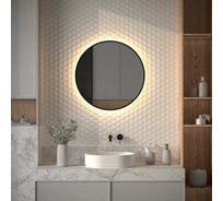 Зеркало с окантовкой и LED-подсветкой DEFESTO 18W, 70 см, Без выключателя, Теплый белый свет AURA DF 2994