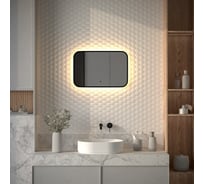 Зеркало с окантовкой и LED-подсветкой DEFESTO 17W, 60x40 см, ИК - выключатель, Теплый белый свет AURA DF 2972RH