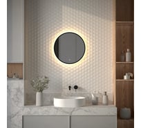 Зеркало с окантовкой и LED-подсветкой DEFESTO 12W, 50 см, Сенсорный выключатель, Теплый белый свет AURA DF 2992S