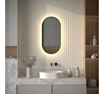 Зеркало с окантовкой и LED-подсветкой DEFESTO 20W, 40x80 см, ИК - выключатель, Теплый белый свет AURA DF 2932R