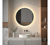 Зеркало с окантовкой и LED-подсветкой DEFESTO 25W, 80 см, Без выключателя, Теплый белый свет AURA DF 2995