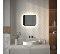 Зеркало с окантовкой и LED-подсветкой DEFESTO 15W, 50x40 см, Сенсорный выключатель, Нейтральный белый свет AURA DF 2961SH