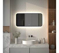 Зеркало с окантовкой и LED-подсветкой DEFESTO 28W (100x50 cm) (Сенсорный выключатель) (Нейтральный белый свет) AURA DF 2965SH