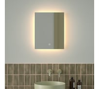 Зеркало с фацетом и LED-подсветкой DEFESTO 15W (40x50 cm) (Сенсорный выключатель) (Теплый белый свет) GLOW DF 2511S