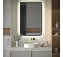 Зеркало с окантовкой и LED-подсветкой DEFESTO 38W (80x120 cm) (Сенсорный выключатель) (Нейтральный белый свет) AURA DF 2970S