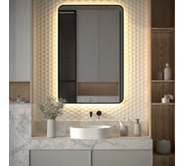 Зеркало с окантовкой и LED-подсветкой DEFESTO 38W (80x120 cm) (ИК - выключатель) (Теплый белый свет) AURA DF 2980R