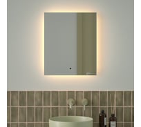 Зеркало с фацетом и LED-подсветкой DEFESTO 19W (50x60 cm) (ИК - выключатель) (Теплый белый свет) GLOW DF 2513R