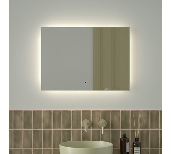 Зеркало с фацетом и LED-подсветкой DEFESTO 21W (70x50 cm) (ИК - выключатель) (Нейтральный белый свет) GLOW DF 2504RH 1