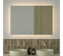Зеркало с фацетом и LED-подсветкой DEFESTO 32W (100x70 cm) (ИК - выключатель) (Теплый белый свет) GLOW DF 2519RH