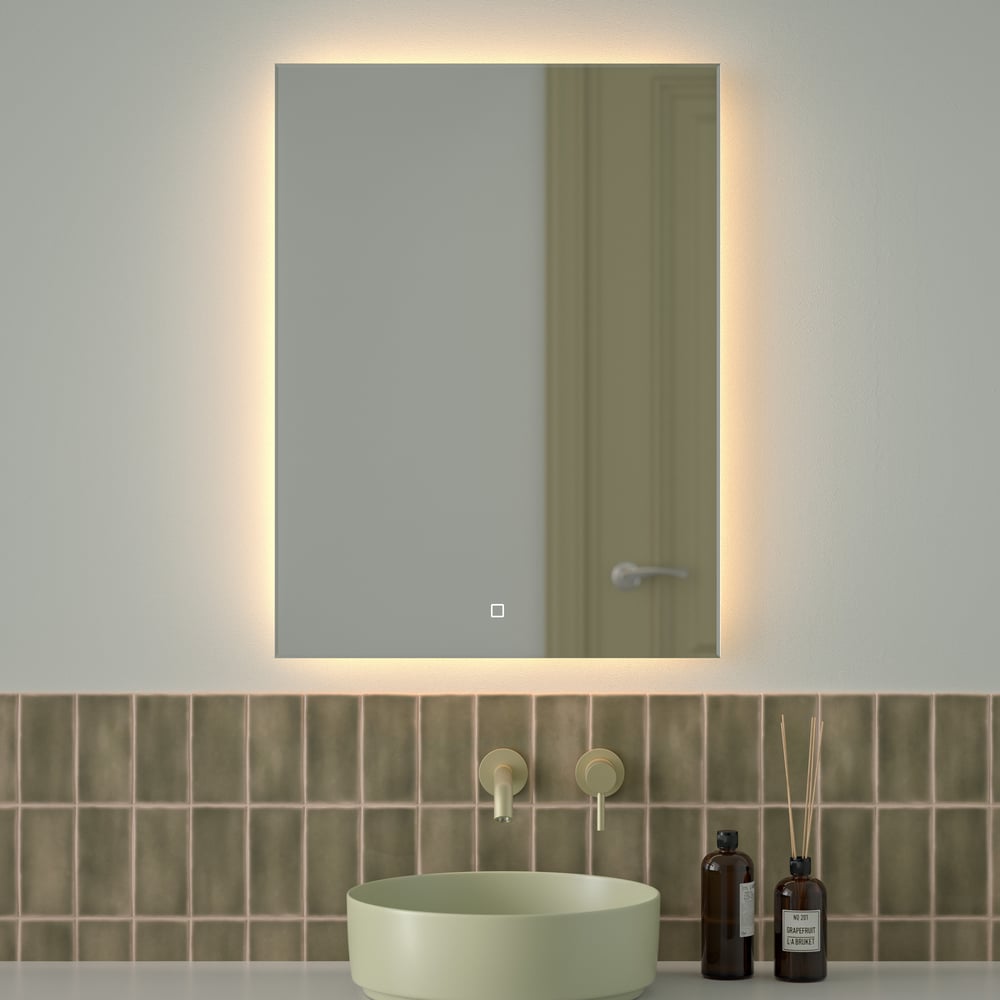 Зеркало с фацетом и LED-подсветкой DEFESTO 25W (60x80 cm) (Сенсорный ...