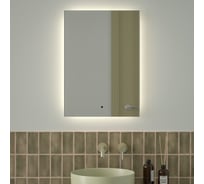 Зеркало с фацетом и LED-подсветкой DEFESTO 21W (50x70 cm) (ИК - выключатель) (Нейтральный белый свет) GLOW DF 2504R