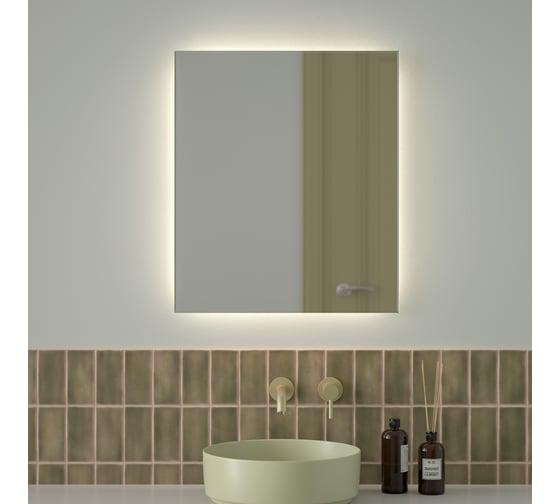 Зеркало с фацетом и LED-подсветкой DEFESTO 23W (60x70 cm) (Без выключателя) (Нейтральный белый свет) GLOW DF 2506 1