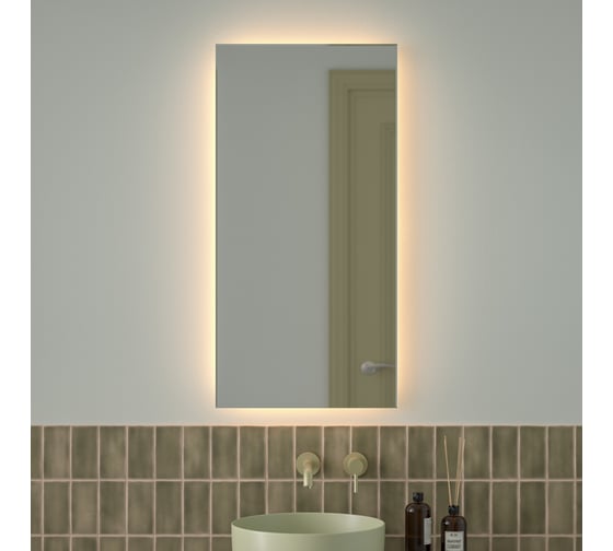 Зеркало с фацетом и LED-подсветкой DEFESTO 28W (50x100 cm) (Без выключателя) (Теплый белый свет) GLOW DF 2515 1