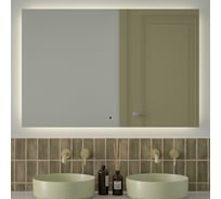 Зеркало с фацетом и LED-подсветкой DEFESTO 38W (120x80 cm) (ИК - выключатель) (Нейтральный белый свет) GLOW DF 2510RH