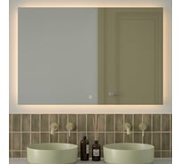 Зеркало с фацетом и LED-подсветкой DEFESTO 38W (120x80 cm) (Сенсорный выключатель) (Теплый белый свет) GLOW DF 2520SH