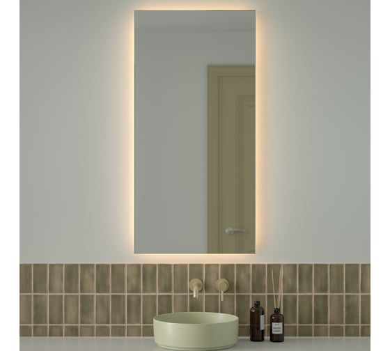 Зеркало с фацетом и LED-подсветкой DEFESTO 34W (60x120 cm) (Без выключателя) (Теплый белый свет) GLOW DF 2518 1