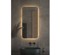 Зеркало DEFESTO с LED-подсветкой 50x100 см Без выключателя, Теплый белый свет OPTI DF 2815