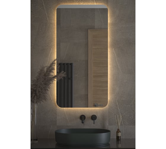 Зеркало DEFESTO с LED-подсветкой 60x120 см Без выключателя, Теплый белый свет OPTI DF 2818 1