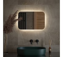Зеркало DEFESTO с LED-подсветкой 60x40 см ИК - выключатель, Нейтральный белый свет OPTI DF 2802RH