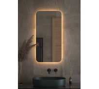 Зеркало DEFESTO с LED-подсветкой 50x100 см ИК - выключатель, Теплый белый свет OPTI DF 2815R