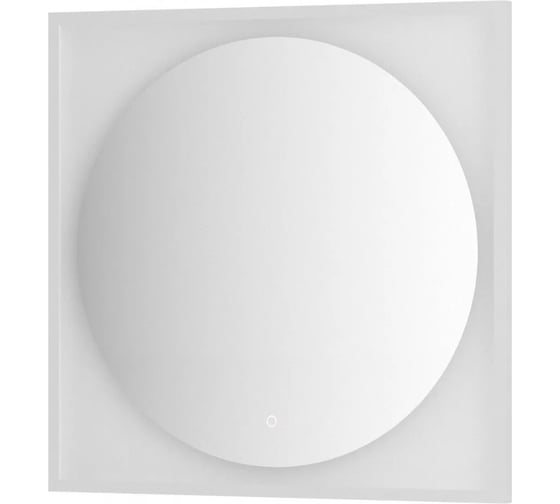 Зеркало DEFESTO в багетной раме с LED-подсветкой 80x80 см Сенсорный выключатель, Теплый белый свет, Белая рама ECLIPSE DF 2238S 1