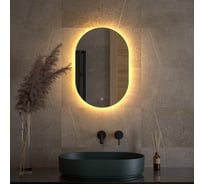 Зеркало DEFESTO с LED-подсветкой 16W 40x60 cm Сенсорный выключатель, Теплый белый свет OPTI DF 2911S